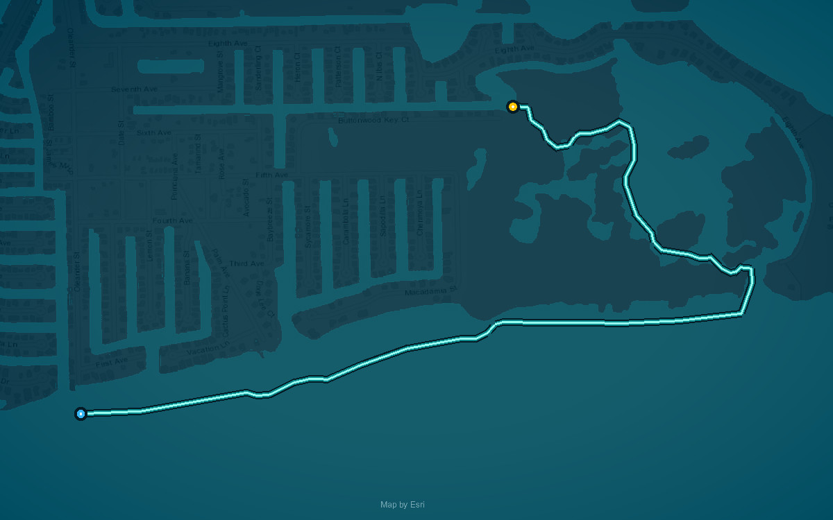 Paddle route map for Back Bay Trail