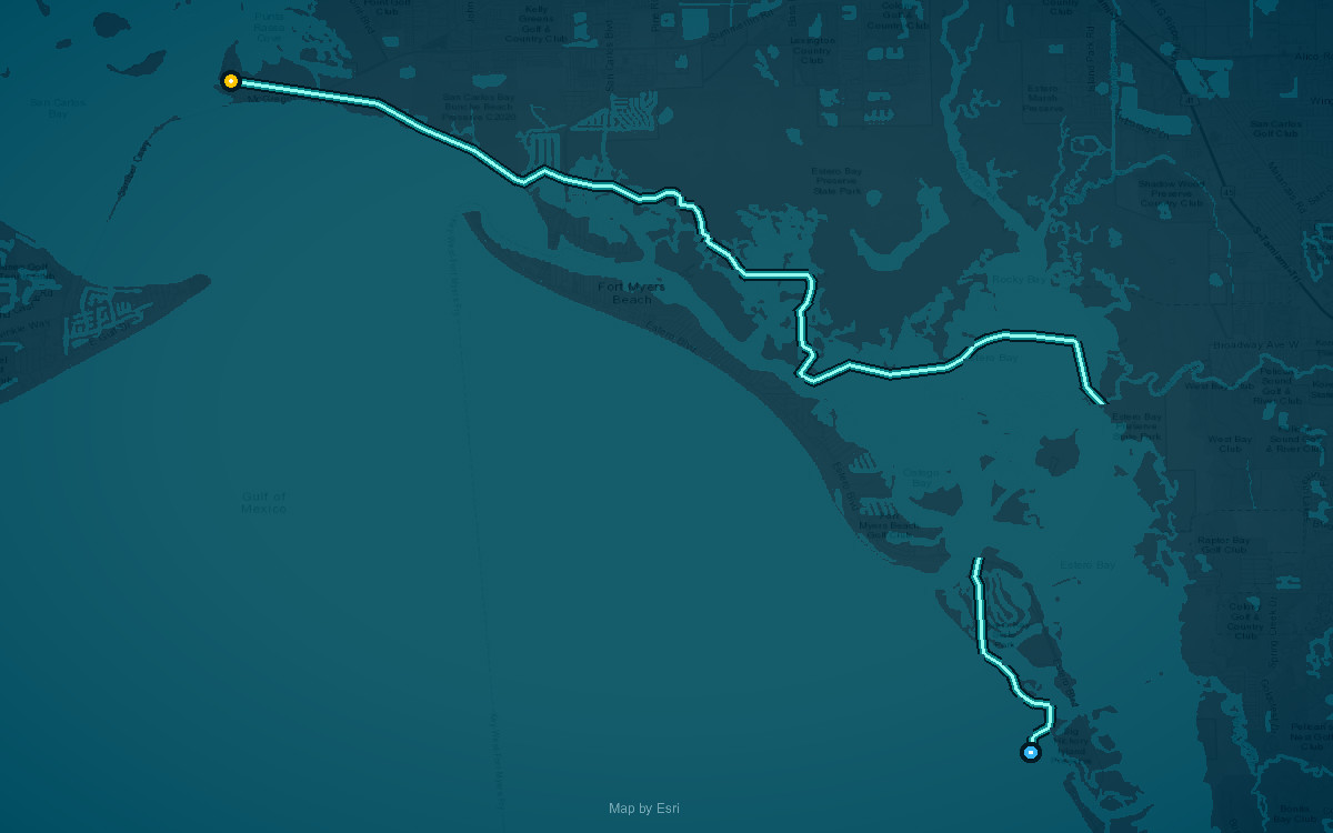 Paddle route map for Great Calusa Blueway