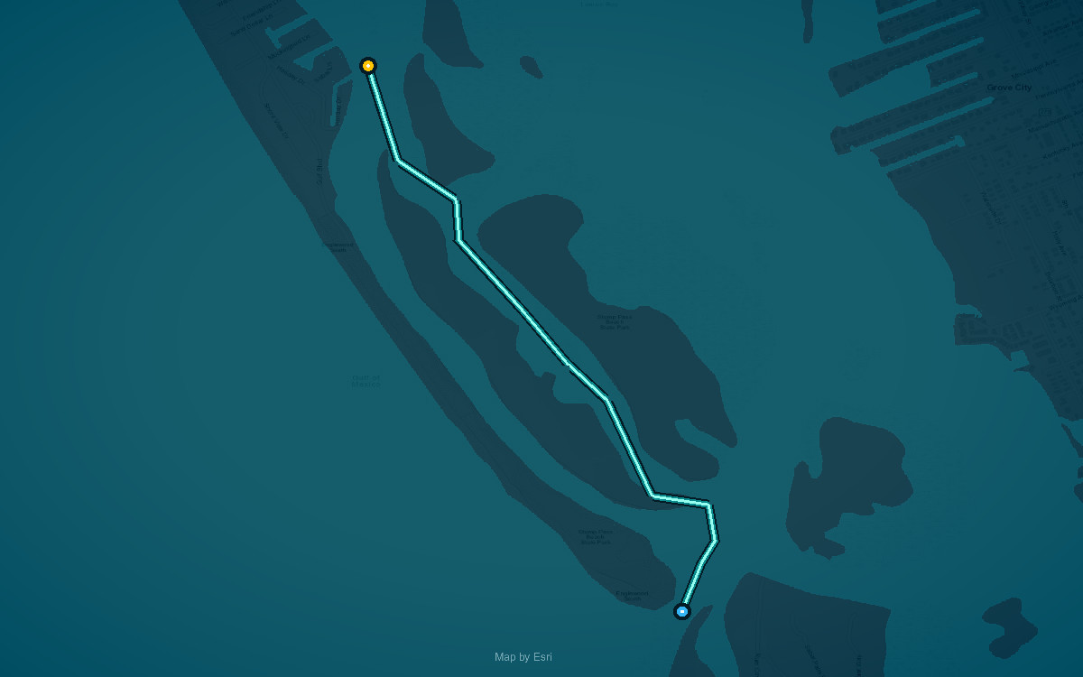 Paddle route map for Intercoastal Trail