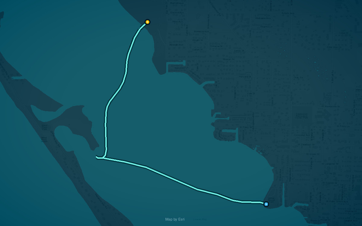 Paddle route map for Lemon Bay Trail