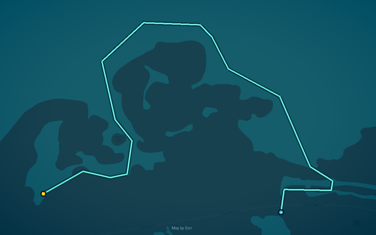 Paddle route map for Manatee County Blueway Trail