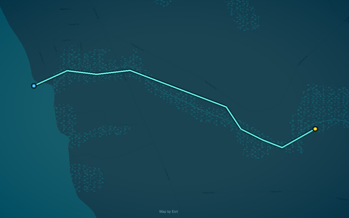 Paddle route map for Mill Branch Paddling Trail