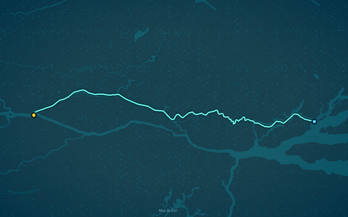 Paddle route map for North Harney River
