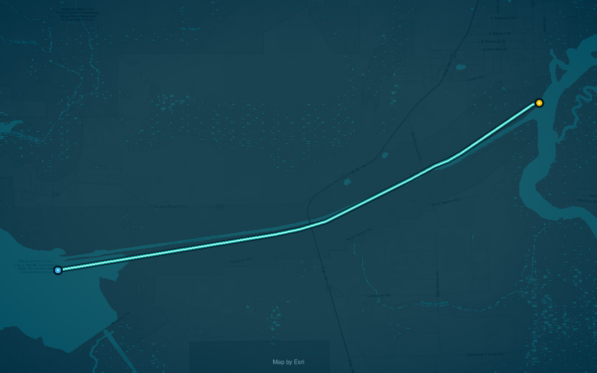Paddle route map for Putnam County Blueways