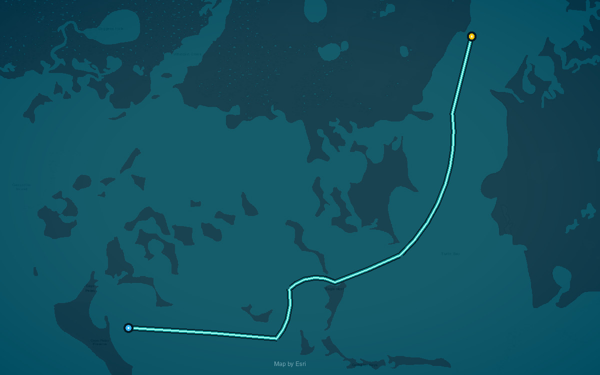 Paddle route map for Turtle Bay Trail