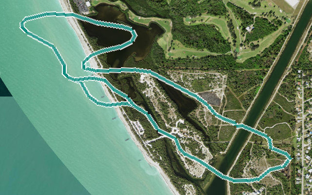 Paddle route map for Caspersen Trail