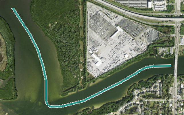 Paddle route map for Palm River Trail