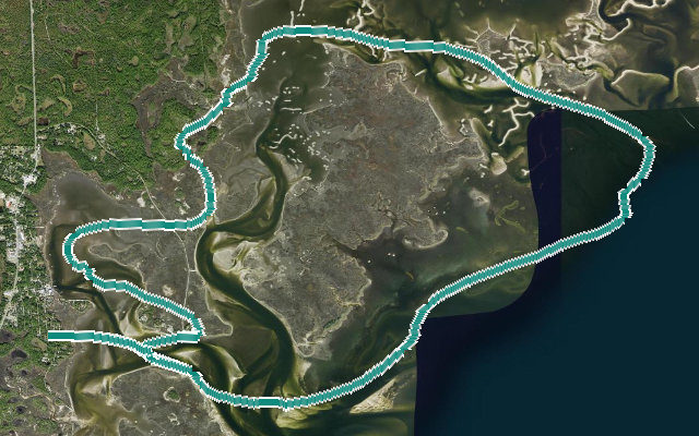 Paddle route map for Piney Island Loop