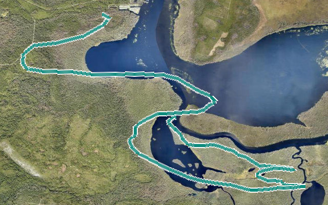 Paddle route map for Stagger Mud Lake Run