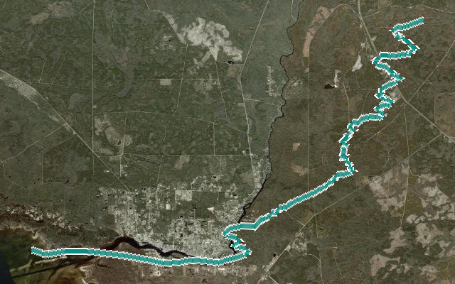 Paddle route map for Steinhatchee Blueway