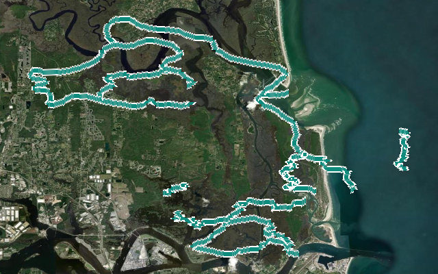 Paddle route map for Timucuan Trail System
